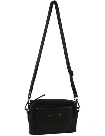 Leather Cross Body Bag in Black