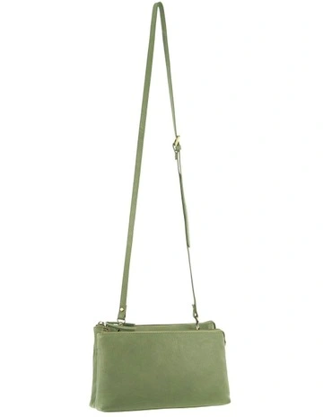 Leather Crossbody Bag in Leaf