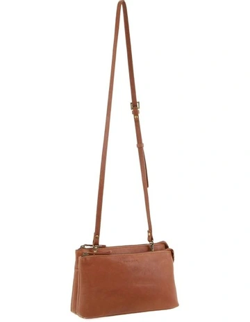 Leather Crossbody Bag in Tan