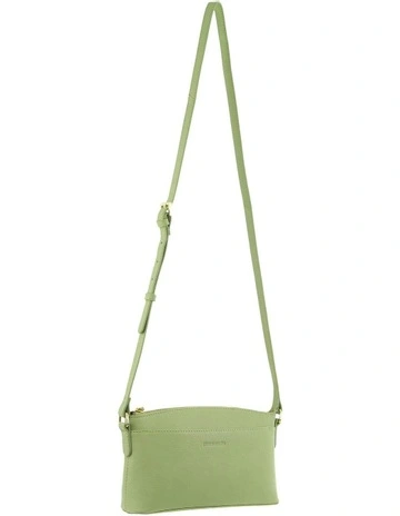 Leather Crossbody Bag in Jade
