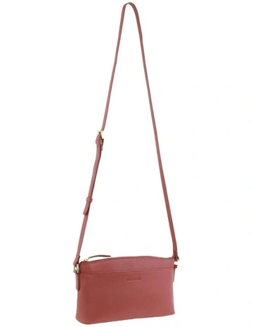 Leather Crossbody Bag in Rose