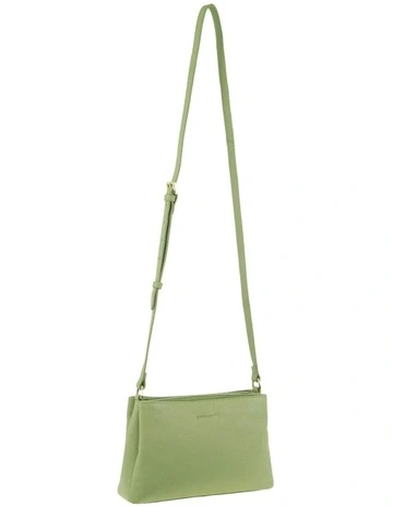 Leather Crossbody Bag in Jade