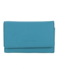 Leather Tri-Fold Wallet in Turquoise