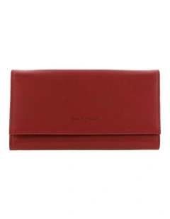 Rustic Leather Wallet in Red