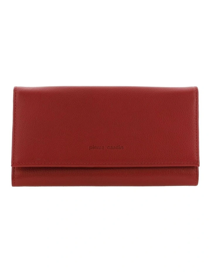 Rustic Leather Wallet in Red image 1