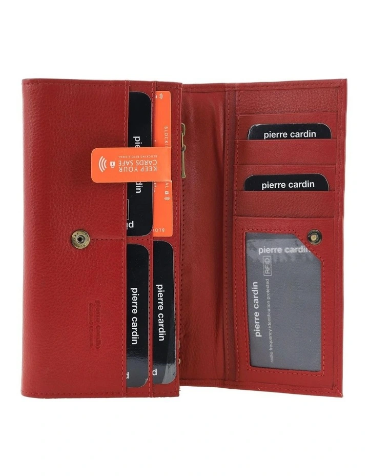 Rustic Leather Wallet in Red image 2