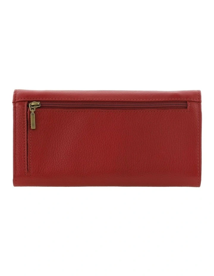 Rustic Leather Wallet in Red image 4