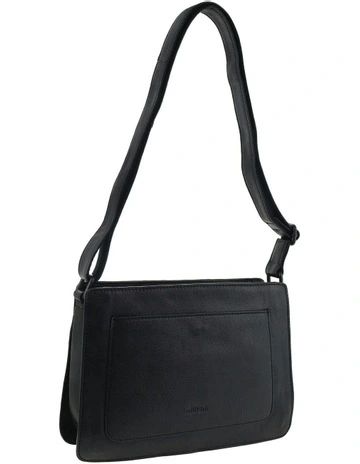 Nappa Leather Square Cross-Body Bag in Black
