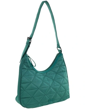 Nylon Geometric Hobo Bag in Green