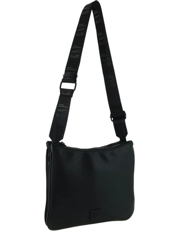 Vegan Leather Cross-Body Bag in Black