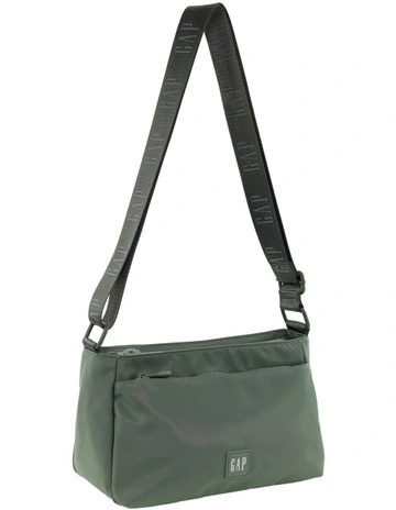 Nylon Multi Compartment Cross-Body Bag in Twig