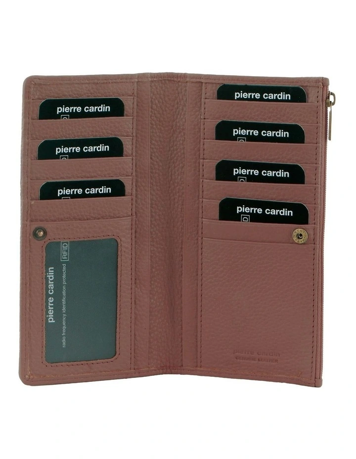 Genuine Ladies Leather Bi-Fold Wallet in Rose image 2