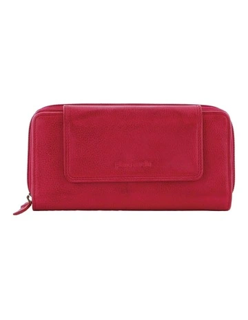 Leather Bi-Fold Tab Wallet in Pink