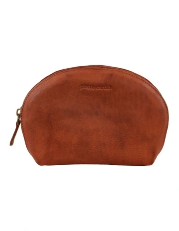 Leather Coin Purse in Cognac