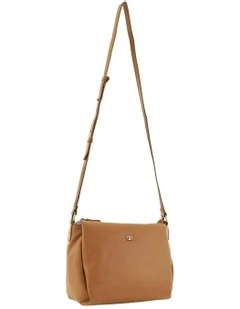 Leather Fashion Crossbody Bag in Almond