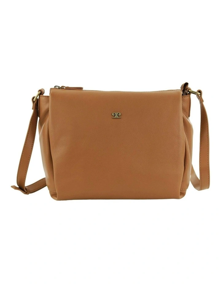 Leather Fashion Crossbody Bag in Almond image 2