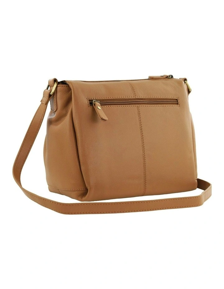 Leather Fashion Crossbody Bag in Almond image 4