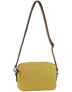 Leather Classic Square Crossbody Bag in Zinc Yellow
