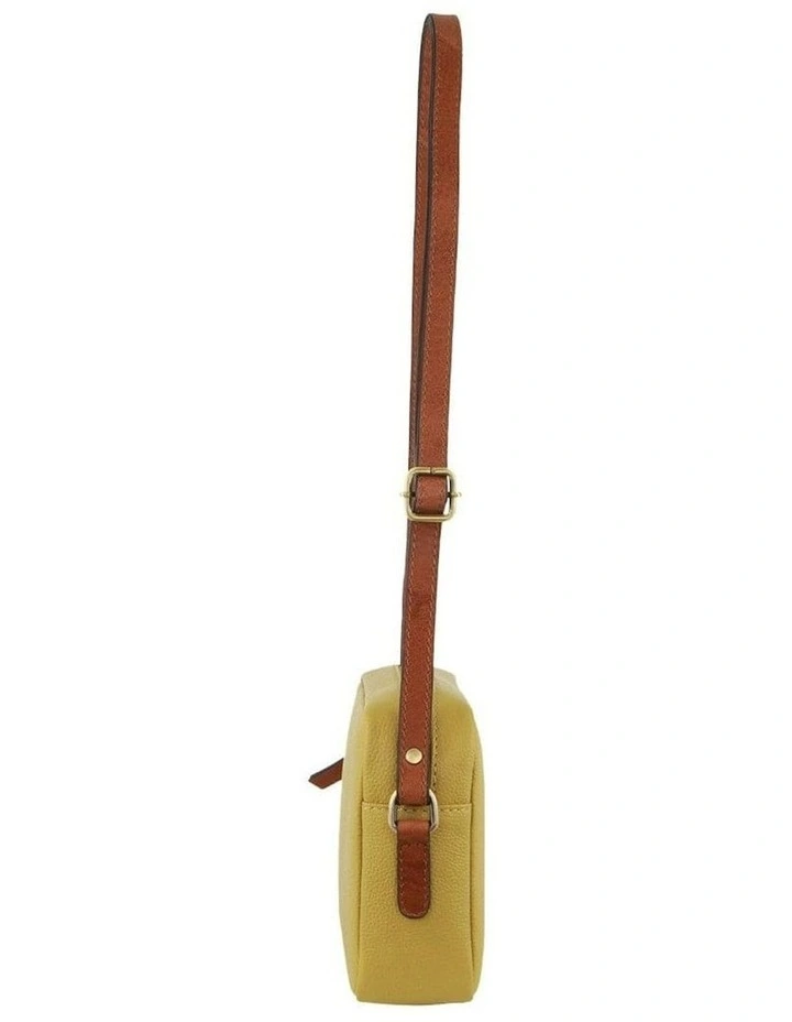 Leather Classic Square Crossbody Bag in Zinc Yellow image 2