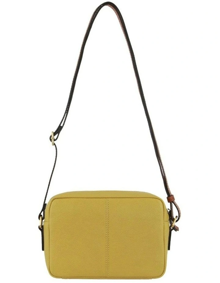 Leather Classic Square Crossbody Bag in Zinc Yellow image 3
