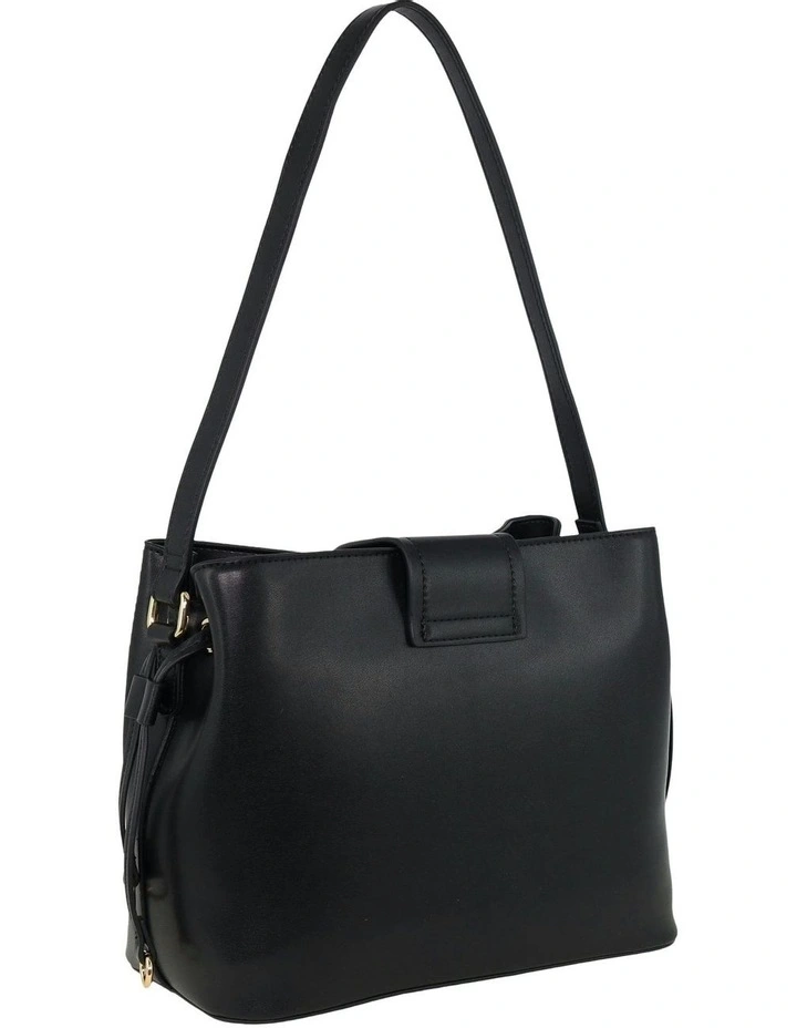Vegan Leather Fashion Mini Tote Bag in Black image 3