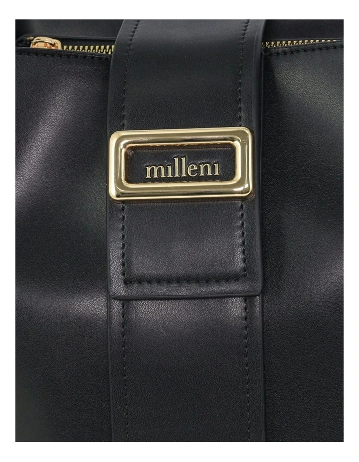 Vegan Leather Fashion Mini Tote Bag in Black image 4