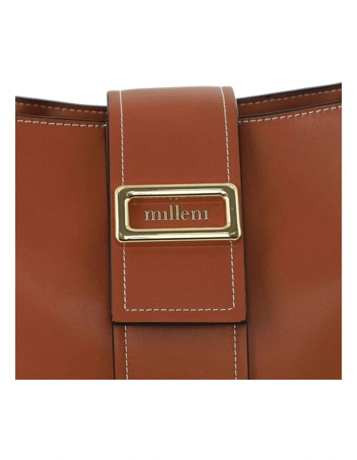 Vegan Leather Fashion Mini Tote Bag in Tan image 4