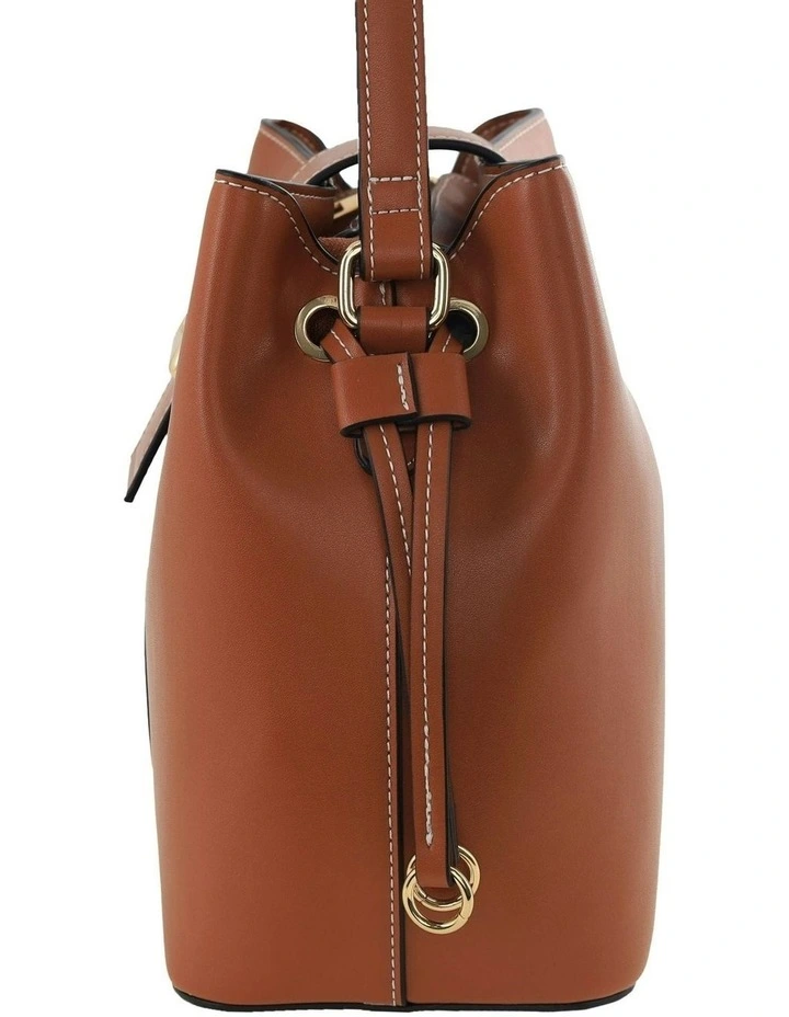 Vegan Leather Fashion Mini Tote Bag in Tan image 5