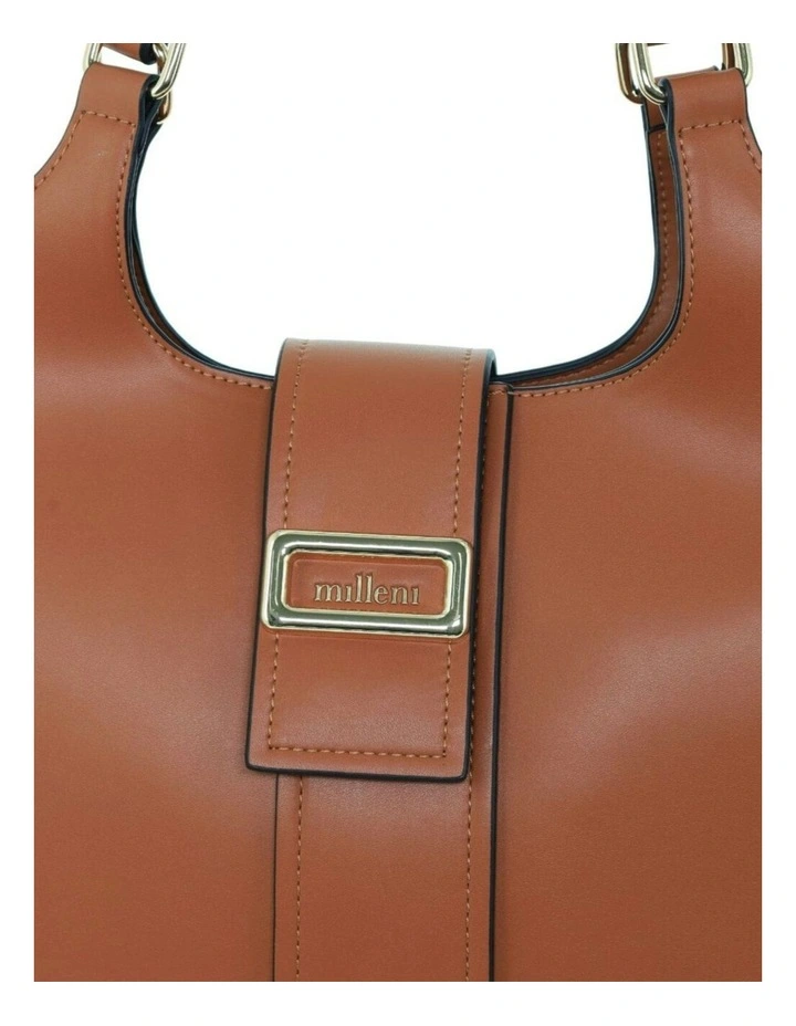 Vegan Leather Fashion Caryall Tote Bag in Tan image 4