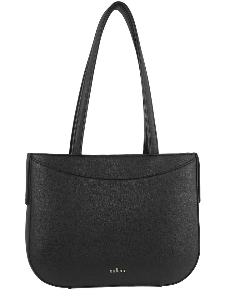 Vegan Leather Fashion Shoulder Tote Bag in Black image 3