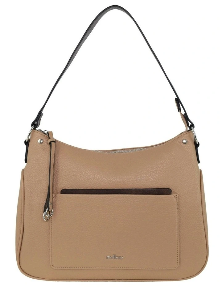 Vegan Leather Fashion Tote Bag in Stone image 2