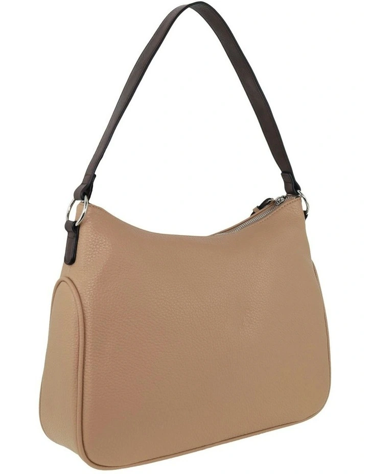 Vegan Leather Fashion Tote Bag in Stone image 3