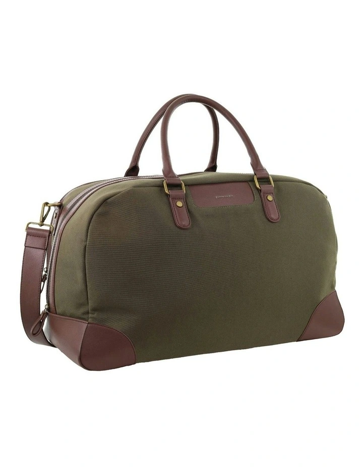 Unisex Canvas Overnight Bag in Brown image 1