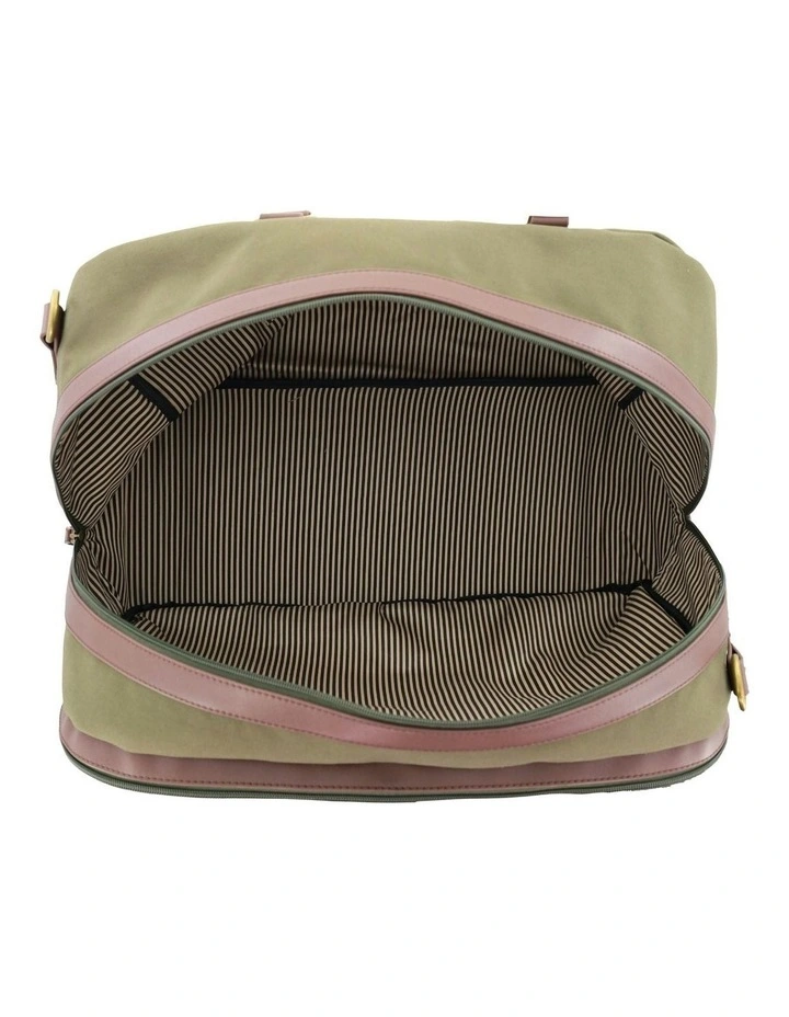 Unisex Canvas Overnight Bag in Brown image 2