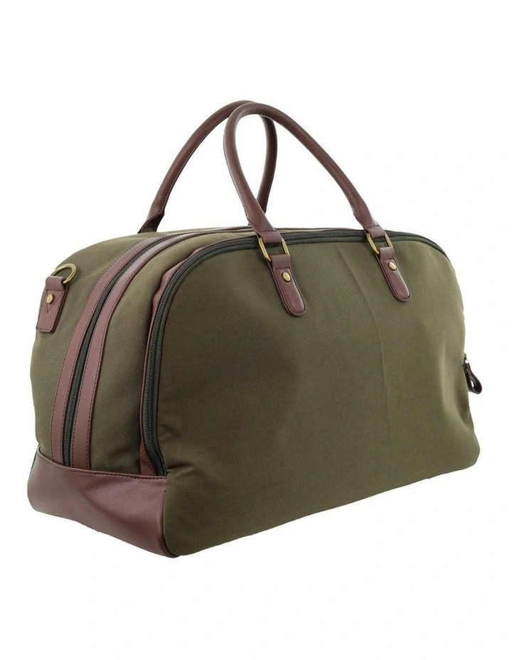 Unisex Canvas Overnight Bag in Brown image 3