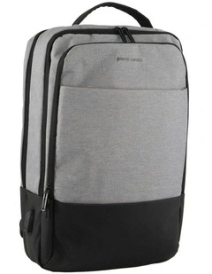 Travel and Business Backpack with Built-in USB Port in Grey
