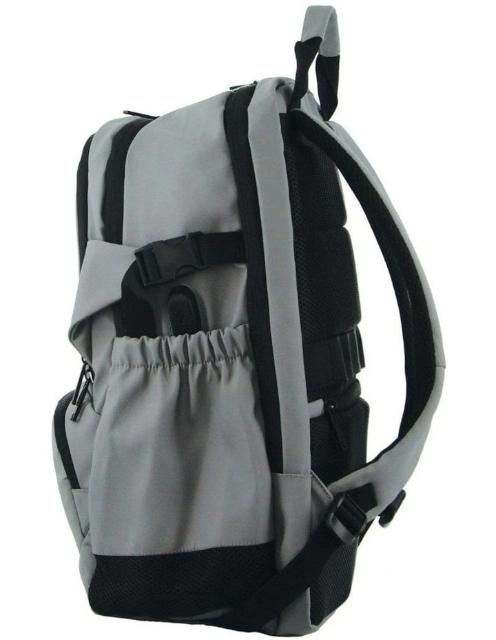 Travel and Business Backpack with Built-in USB Port in Grey image 2