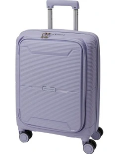 Luxe 54cm CABIN Front Opening Hard Shell Suitcase in Blue
