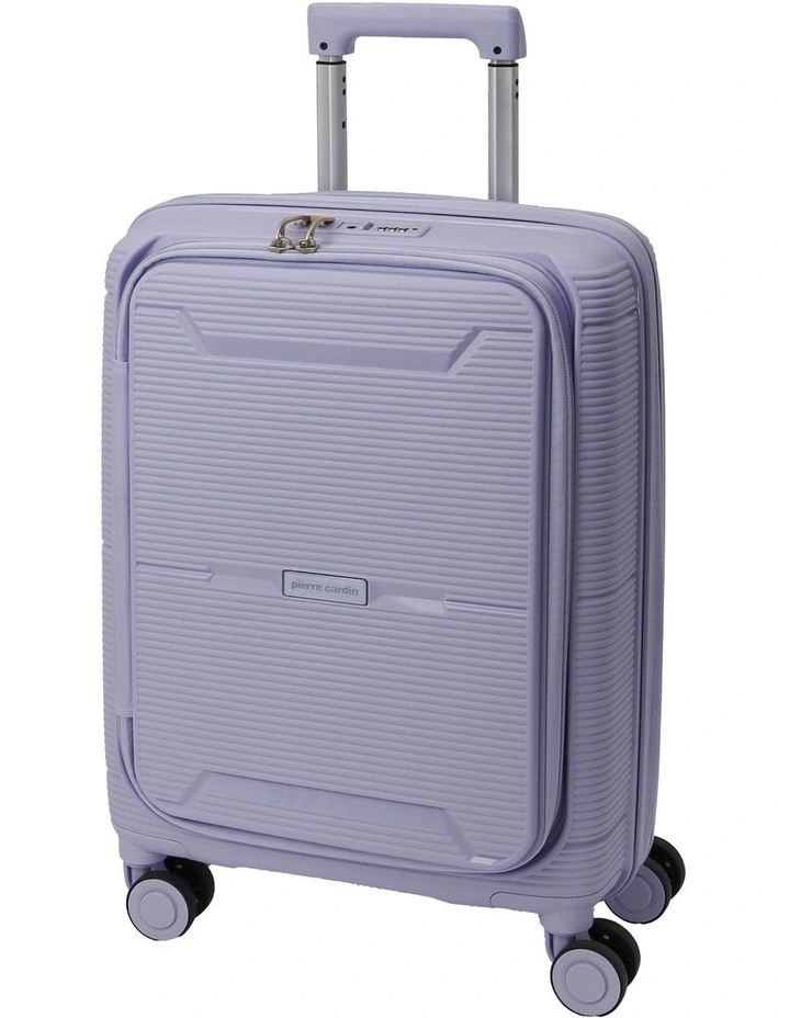 Luxe 54cm CABIN Front Opening Hard Shell Suitcase in Blue image 1