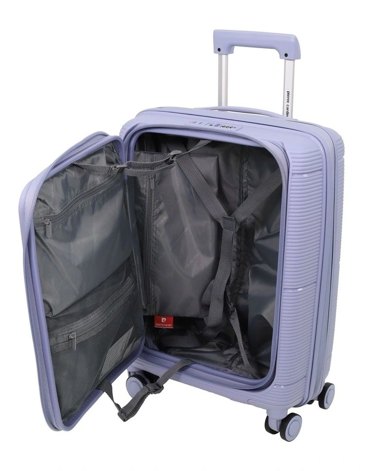 Luxe 54cm CABIN Front Opening Hard Shell Suitcase in Blue image 2