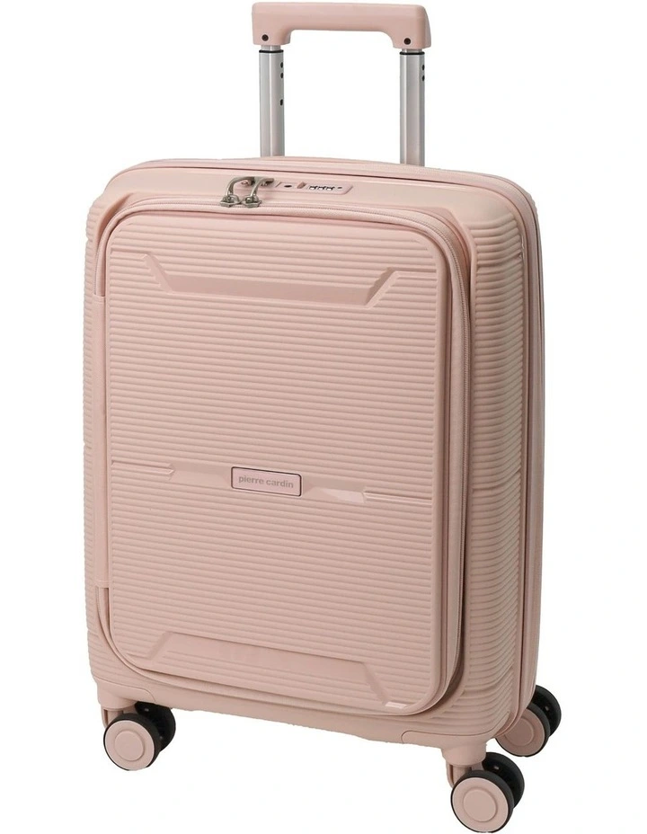 Luxe 54cm CABIN Front Opening Hard Shell Suitcase in Blush image 1