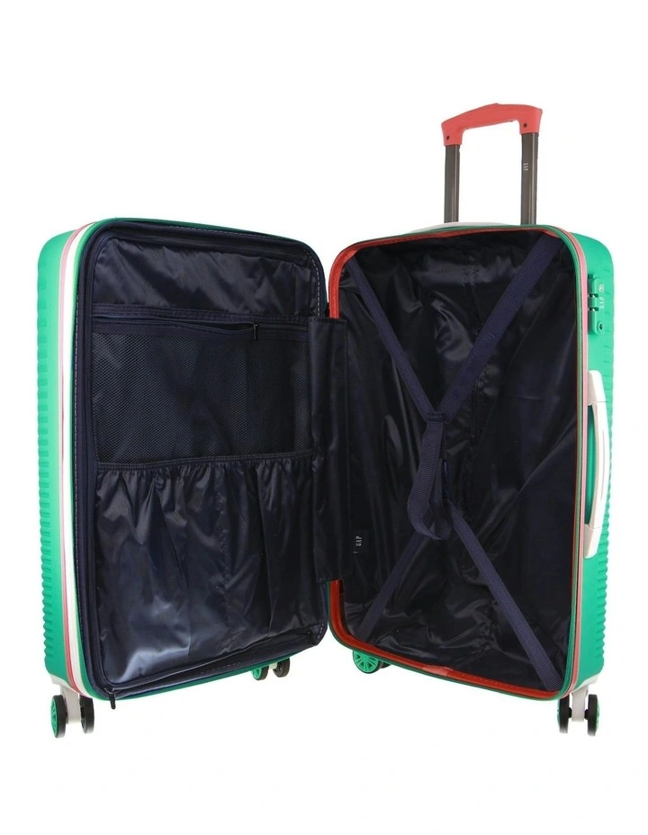 Stripe Medium Hard Shell Suitcase in Turquoise image 3