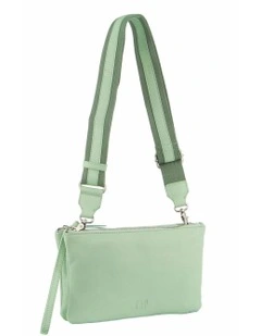 Leather Cross-Body Bag in Sage