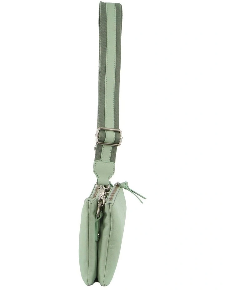 Leather Cross-Body Bag in Sage image 2