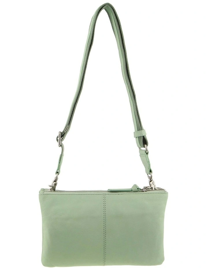 Leather Cross-Body Bag in Sage image 3