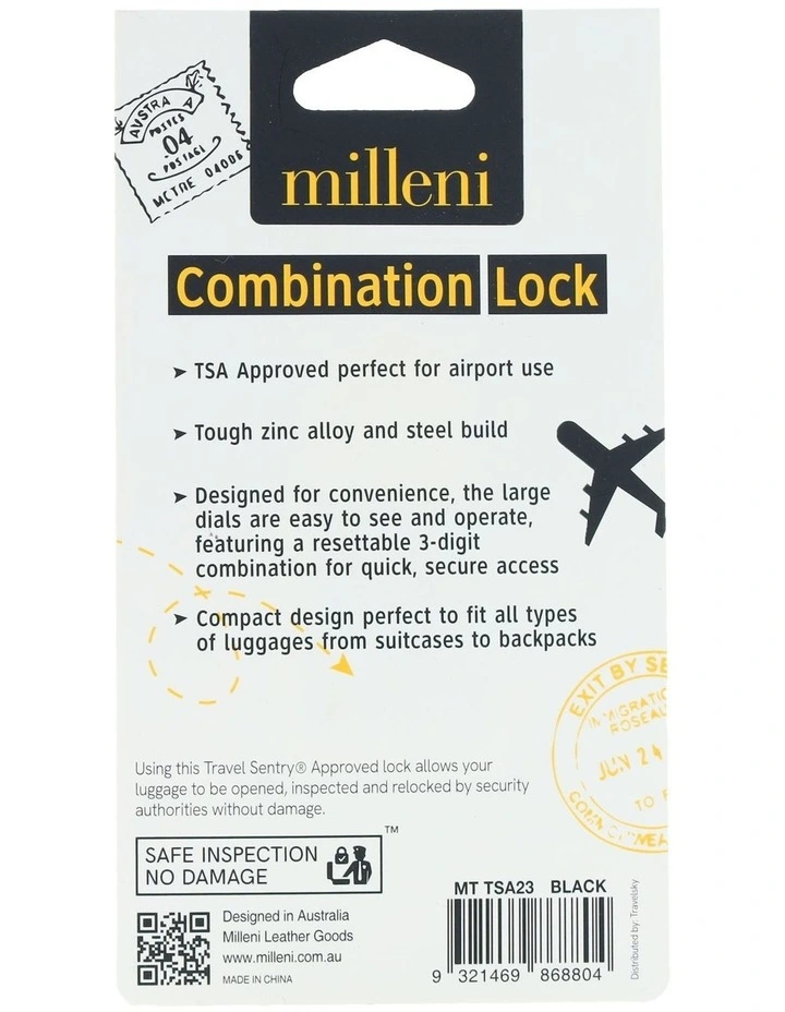 Travel TSA Combination Lock in Black image 3
