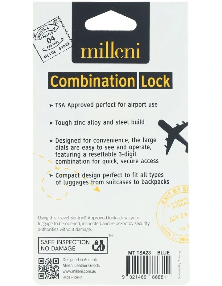 Travel TSA Combination Lock in Blue image 3