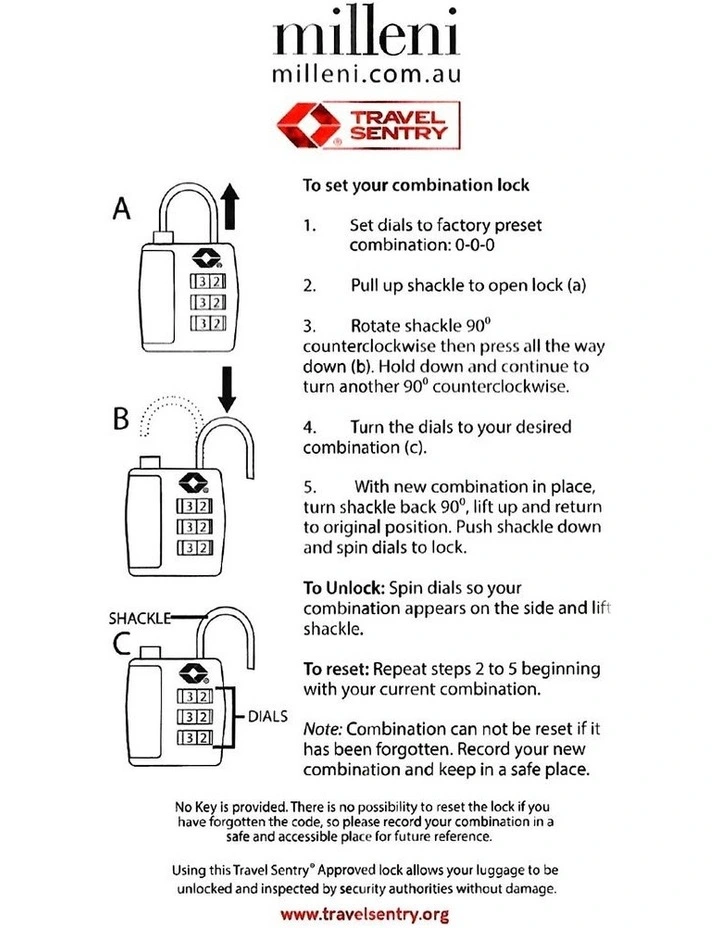 Travel TSA Combination Lock in Blue image 4