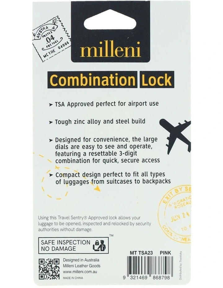 Travel TSA Combination Lock in Pink image 3