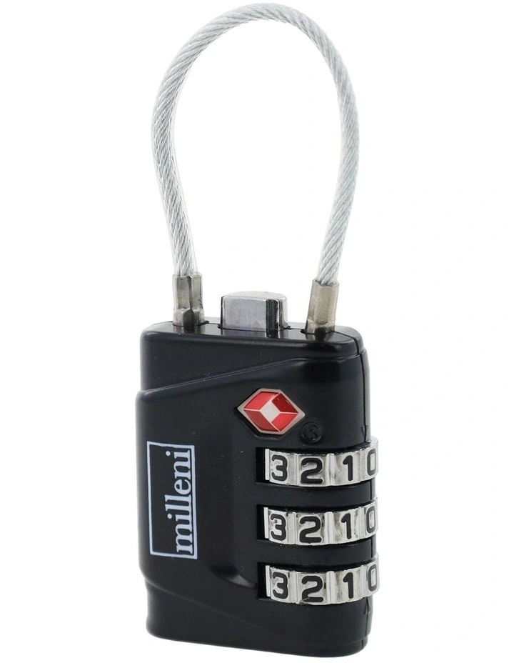 Travel TSA Cable Lock in Black image 1